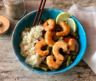 Rice Bowl Con Langostinos