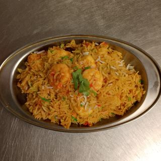 Prawn biryani