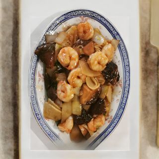 78 - Gambas com Bambú e Cogumelos Chineses