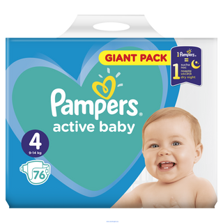 Pampers active baby 4, 76 pieluszek. 
