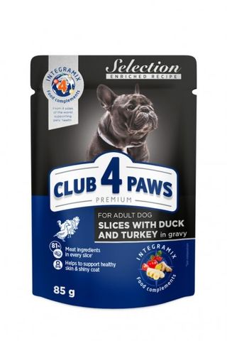 Club 4 Paws Premium Selection Вологий корм для дорослих собак з качкою та індичкою в соусі
