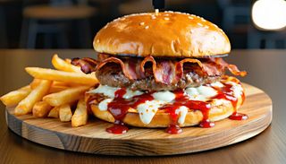 Pizza burger cu bacon