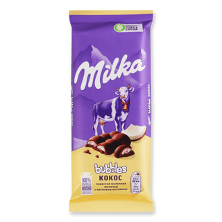 Шоколад молочний Milka Bubbels пористий з кокосом (97г)