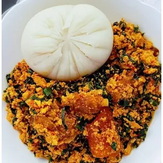Egusi Soup with Pounded Yam