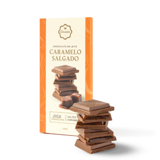 Tablete de Chocolate de Leite e Caramelo Salgado