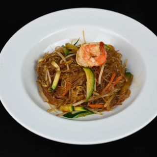 128 Spaghetti di soia con gamberi