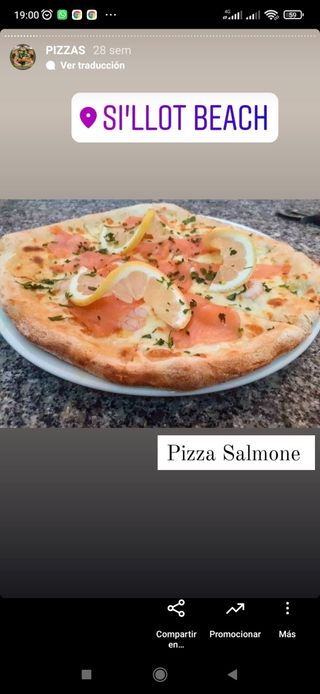 Pizza De Salmón Y Gambas (33 Cm.)
