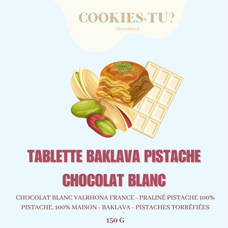 1 Tablette Pistache Baklava chocolat blanc 150 GR