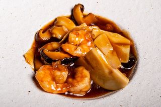 158. Gamberi con bambu' e funghi