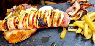 Calamar potera a la brasa