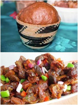 1/2 kg pan fried goat's meat Karo 