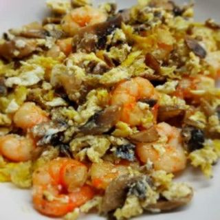 Revuelto de Champiñones y Gambas