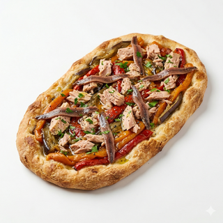 Coca Escalivada Atún y Anchoas