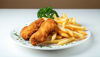 2x Stripsuri de pui  cu cartofi prajiti