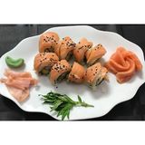99. California de salmón y sashimi (8 pzs.)