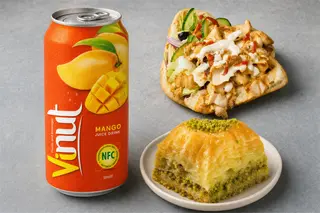Zarin Kebab  Bułka + Napój Mango 330 ml + Baklava