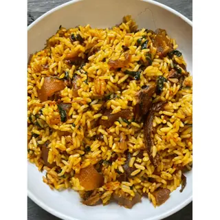 Native Rice with Titus, Egg and Plantain