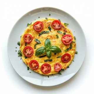Mini Tortilla Española Unitaria Con Gajos De Tomate Natura