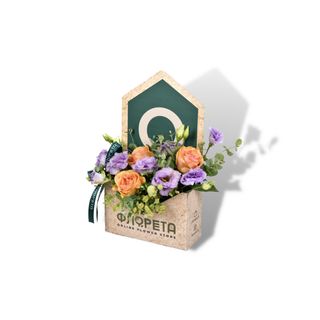 Cvetni aranžman pismo  - Ruže i Lizijantus 01