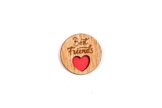 Insigna din lemn cu Best friends!