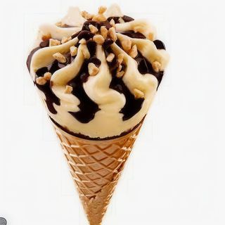 Helado cono chocolate con nata