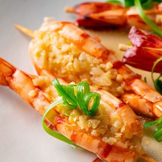 Steamed Prawns with Garlic Sauce