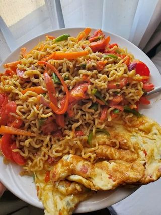 Stir-Fried Noodles + 2 Eggs & Sardine