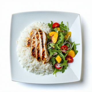 Arroz Con Pechuga Y Ensalada