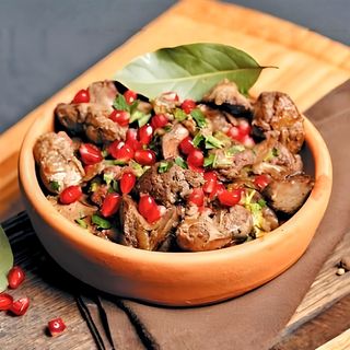 ქათმის გულღვიძლი კეცზე