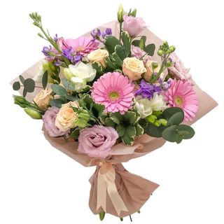 Buchet de flori in culori pastelate