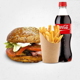 Комбо бургер з котлетою та беконом