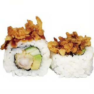 71. Uramaki gamba con cebolla frita(8uds)