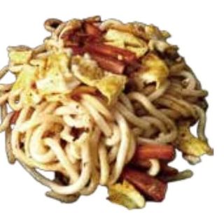 Tallarines, huevo y verduras