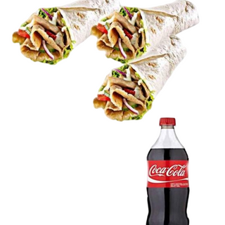3 Rollo normal y Coca Cola 2L