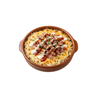 Plato arroz gratinado con Bacon