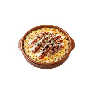 Plato arroz gratinado con Bacon