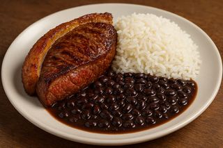 Naco de Picanha com Arroz e Feijão