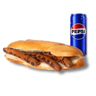 Kobasice u kifli i Pepsi 330ml