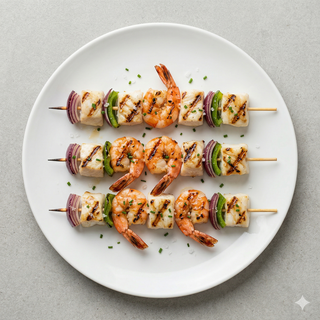 Brochetas De Rape Y Gambón