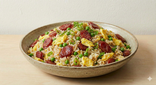 Riso con wurstel cinese