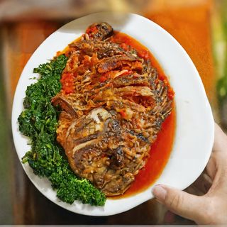 Half Tilapia Fish Deep Fry