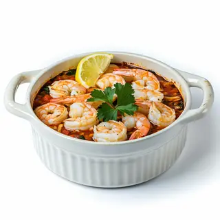 Cazuela De Langostinos Y Espinacas