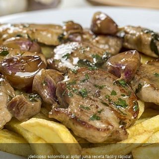 Solomillo frito con ajos