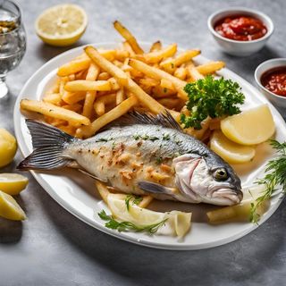 Varitas de pescado y patatas