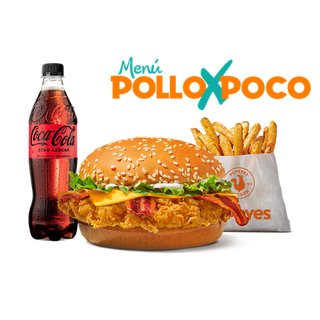 Menú PolloXPoco Bacon Cheeseburger