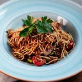 თბილი სალათი ხორცით/Warm salad with meat