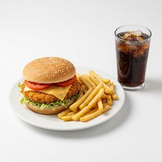 Combo Hamburguesa De Pollo Con Queso