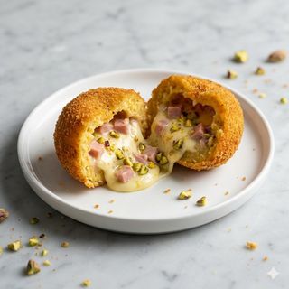 Arancina mortadella e pistacchio