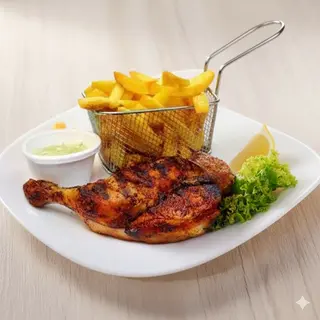 1/2 poulet frites