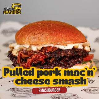 Pulled pork mac'n'cheese smash